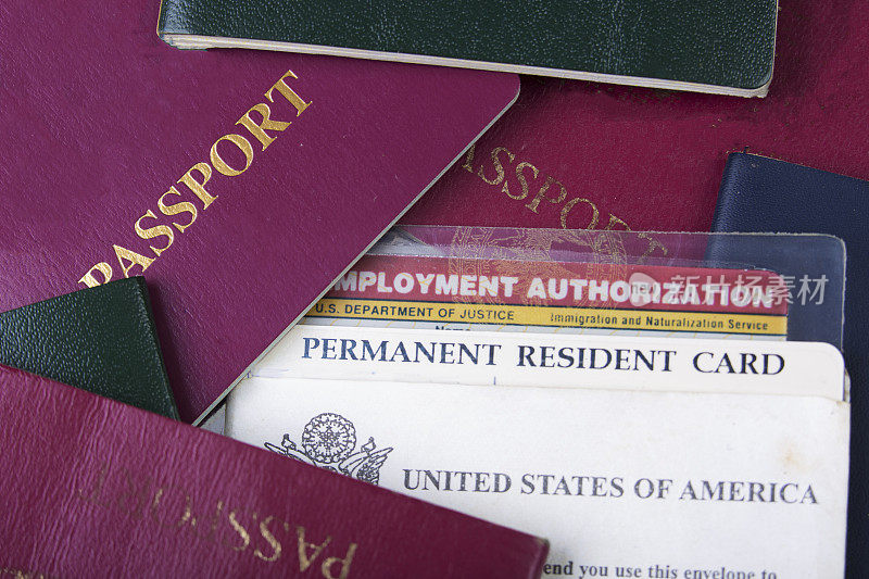 USA Green Card or permanent resident card and employment authorization card